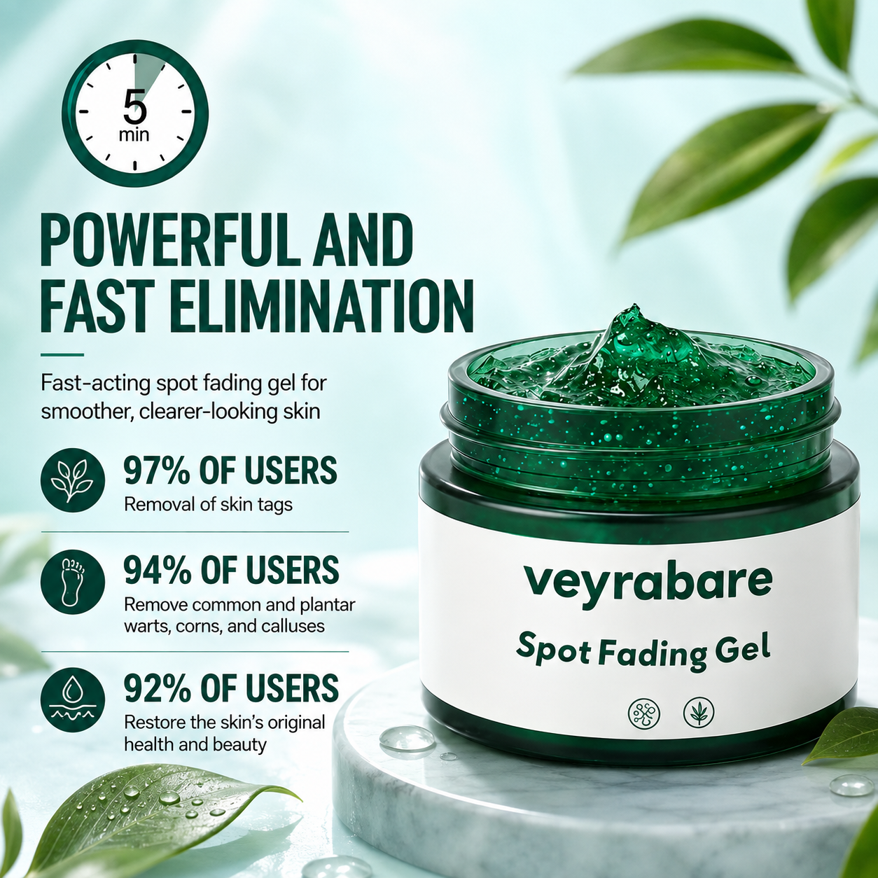 veyrabare Clinically proven to remove 97% of moles, warts, and skin imperfections — permanently in just 3 days!
