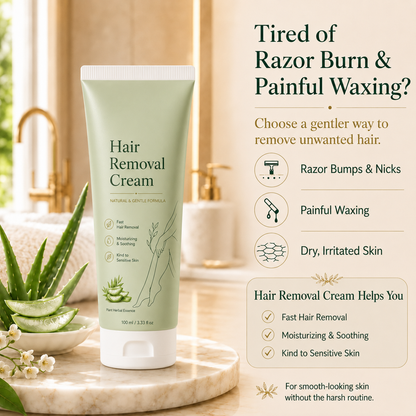 VeyraBare,Natural Gentle Hair Removal Cream | For Women & Men, Sensitive Skin-CDD