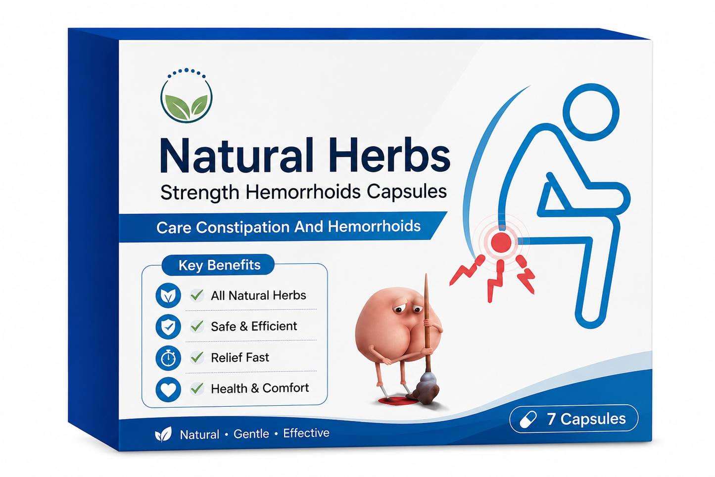 Natural Herbal Hemorrhoid Capsules – Strikes Pain & Swelling at the Root with Fast-Acting Relief: Total Body & Mind Comfort in Just 10 Days!