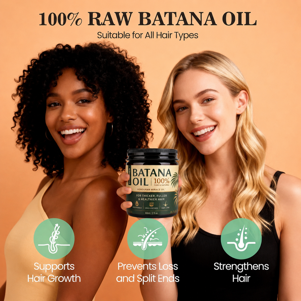 Batana Oil for Hair Growth,Raw Organic Batana Mask from Honduras🌱
