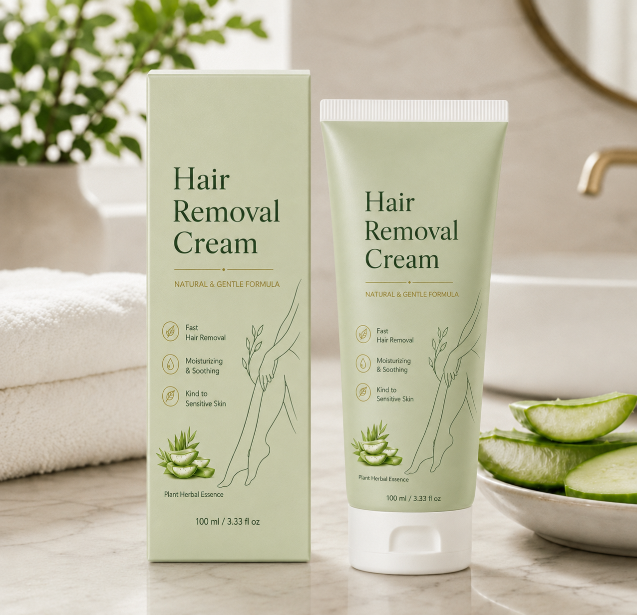 VeyraBare,Natural Gentle Hair Removal Cream | For Women & Men, Sensitive Skin-CDD