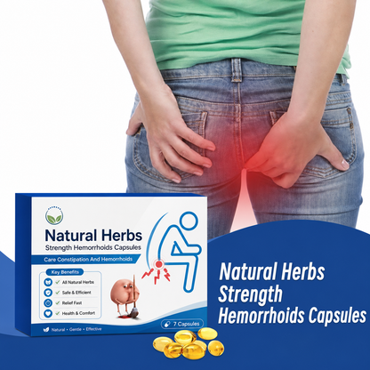 Natural Herbal Hemorrhoid Capsules – Strikes Pain & Swelling at the Root with Fast-Acting Relief: Total Body & Mind Comfort in Just 10 Days!