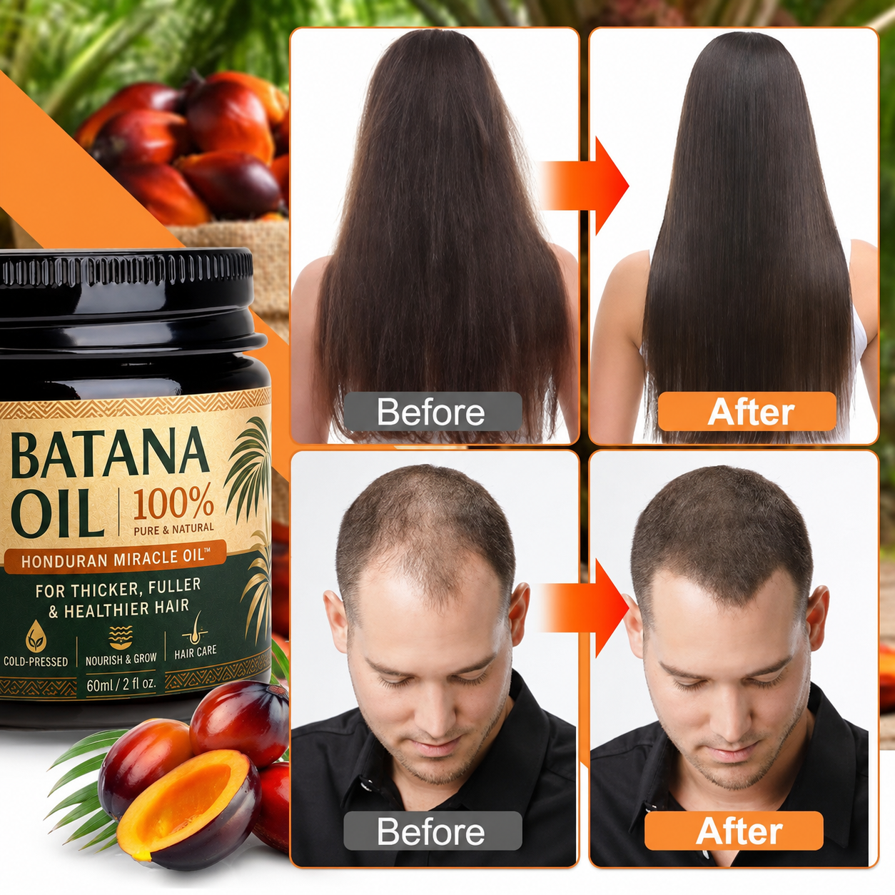 Batana Oil for Hair Growth,Raw Organic Batana Mask from Honduras🌱