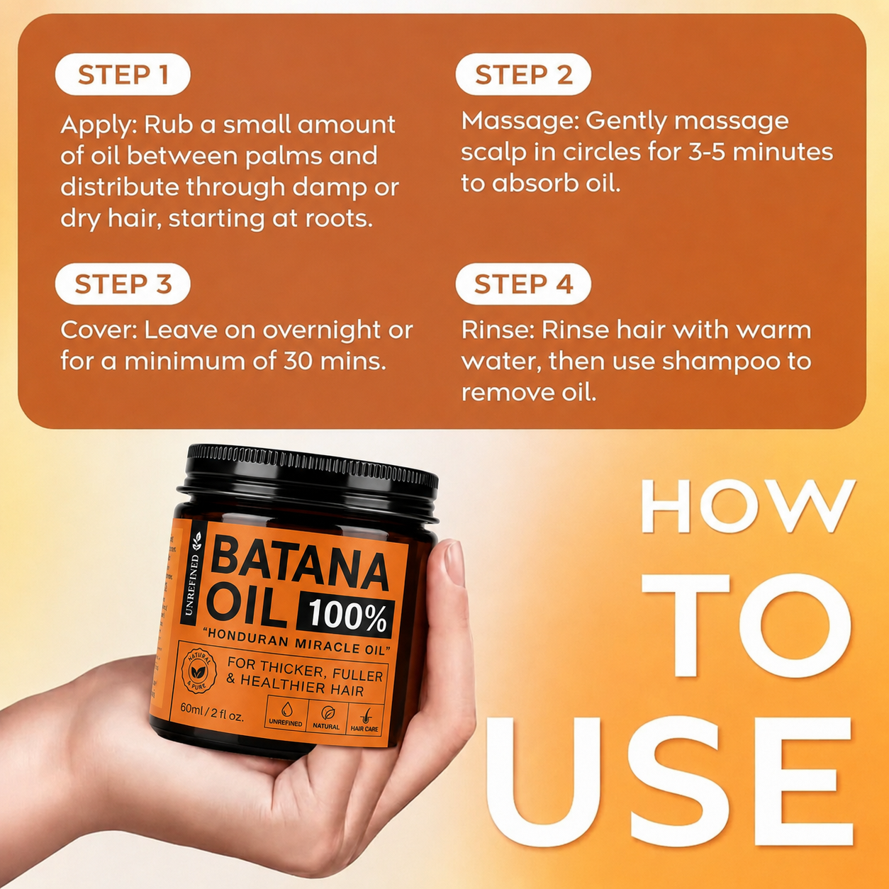 Batana Oil for Hair Growth,Raw Organic Batana Mask from Honduras🌱